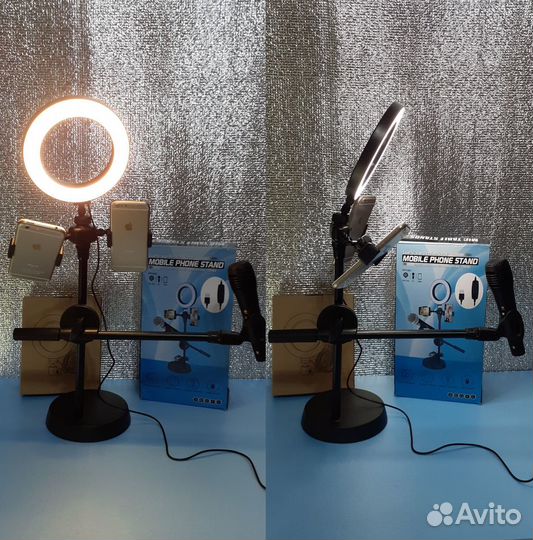 Настольная Pro кольцевая лампа 4в1 Блогеры Ютуб