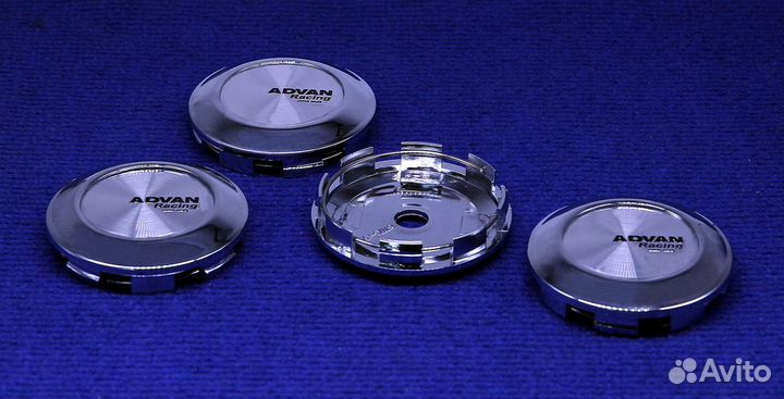 Комплект колпачков диска Advan Racing Chrome 77 мм