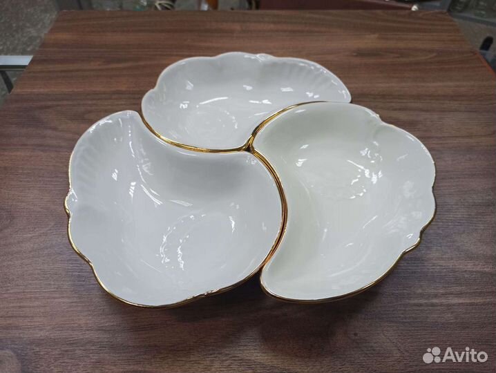Фарфоровый Набор Салатников Лебединое Крыло Дулёво