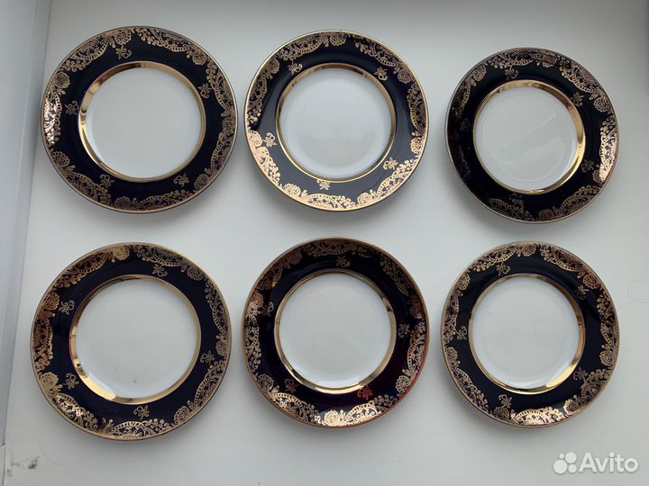 Тарелка лфз СССР Кобальт Кружево