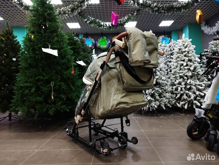 Санки Коляска Nika 7-8 K оливковый