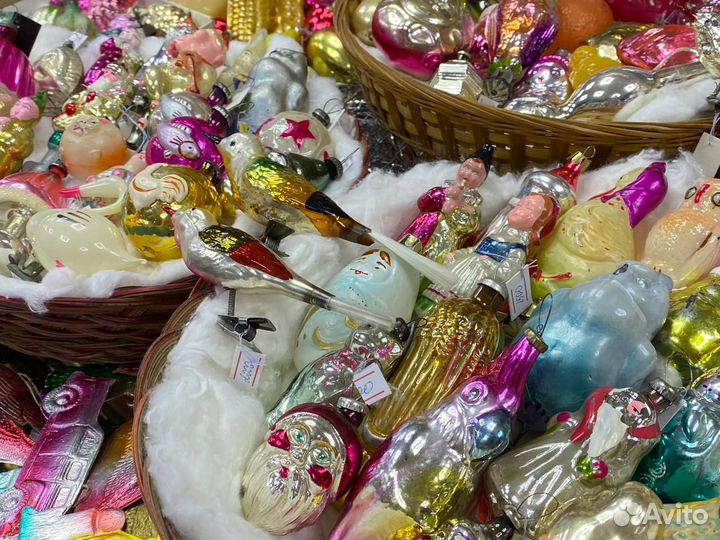 Ёлочные стеклянные игрушки советских времён