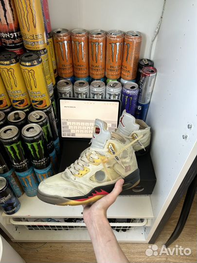 Nike air jordan 5 off white (оригинал)