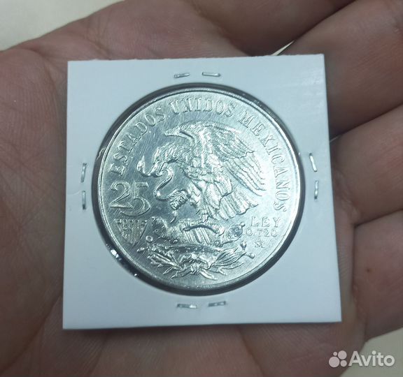 Монета Мексика 25 песо Штемпельна, оригинал