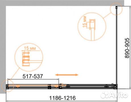 Душ. уголок Cezares 90cm duet soft-m-ah-1-120/90