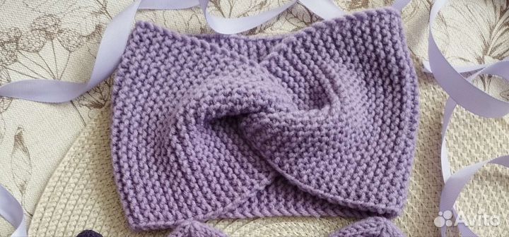 Повязка вязаная на голову