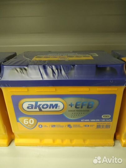 Аккумулятор Aком +EFB 60 Ah 600 A