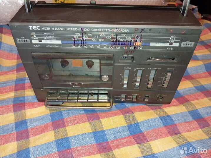 Кассетный магнитофон Tec 4028 винтаж