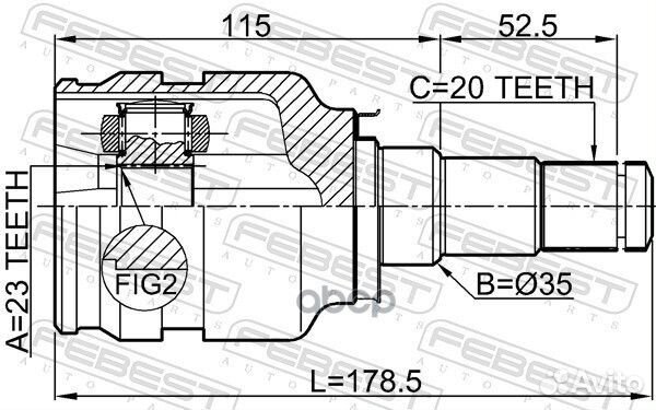 Шрус toyota verso 09- внутр. 0111ZRT270 Febest