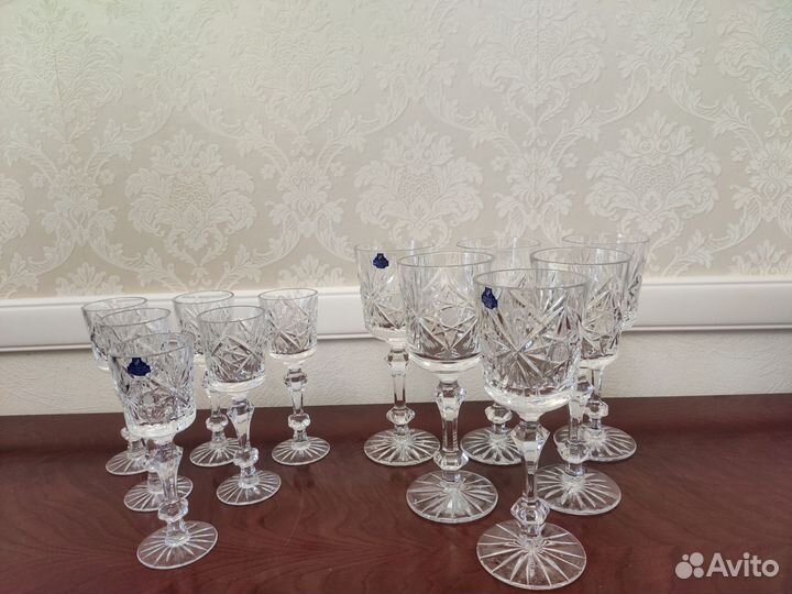 Хрустальные фужеры гусь хрустальный,рюмки новое