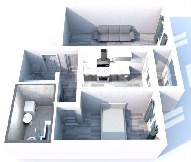 2-к. квартира, 52,5 м², 5/5 эт.