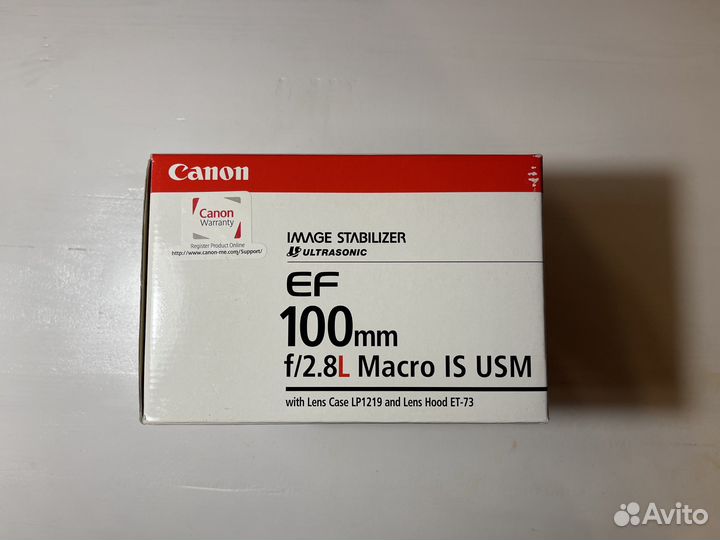 Коробка Canon EF 100mm f/2.8L Macro IS USM