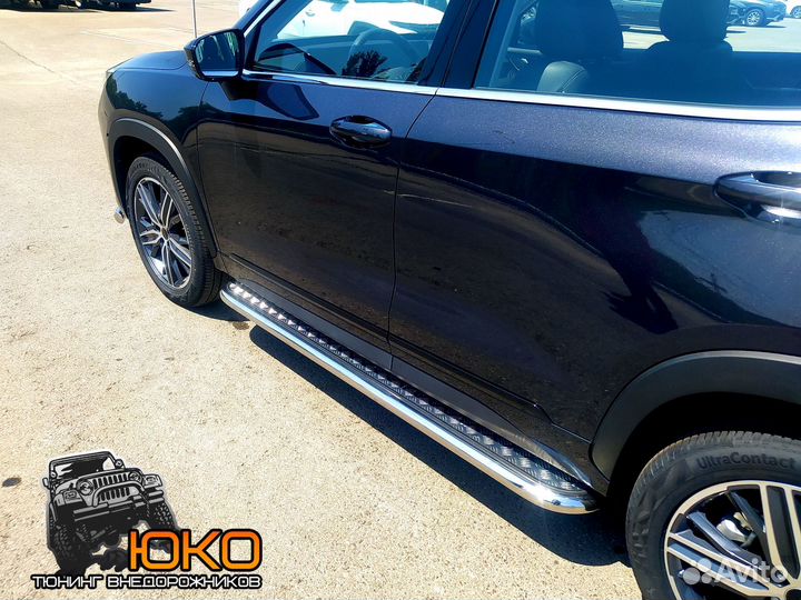 Защита порогов Chery Exeed LX