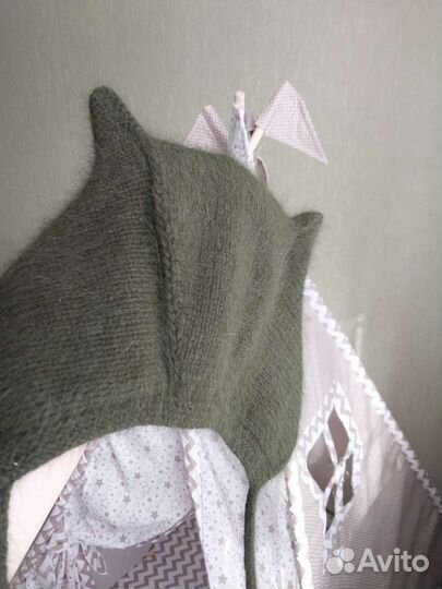 Шапка чепчик с ушками женская