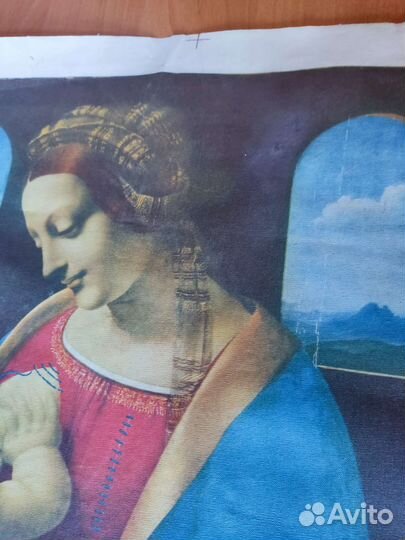 Холст без подрамника картина Мадонна с младенцем