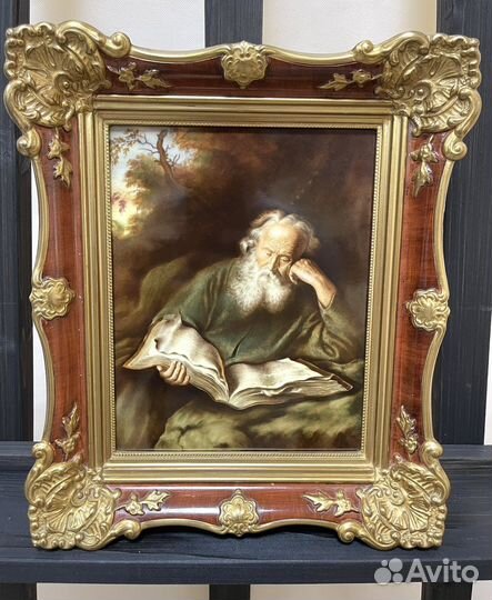 Винтажная фарфоровая картина 