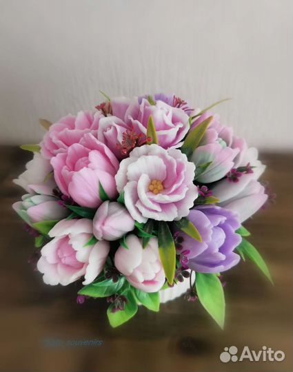 Букет из мыла в керамике