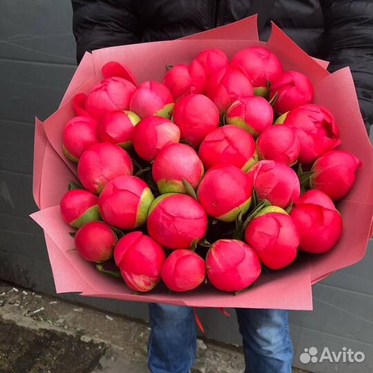 Пион коралл шарм букет