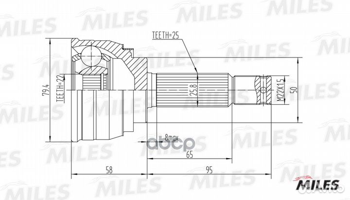 ШРУС наружный mitsubishi colt/lancer 1.2-1.8 80-92