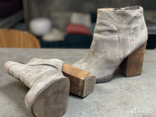 Ботильоны серые 39 замша