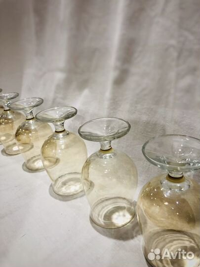 Фужеры из желтого стекла чехия СССР