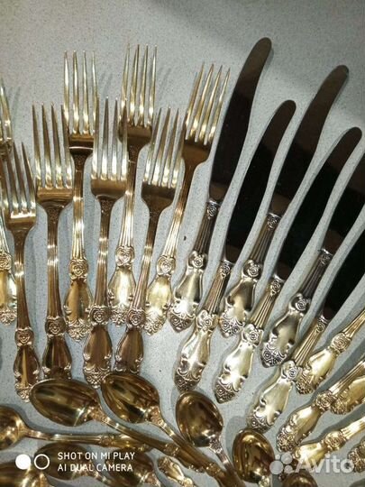 Набор мельхиоровый золотая роза 48 предметов