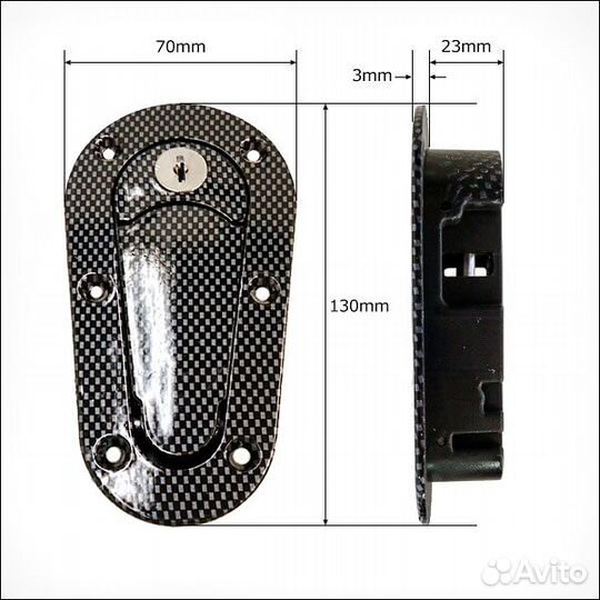 Замки для капота D1 с ключом (черные или карбон)