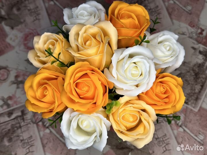 Мыльные розы в букете (Handmade)