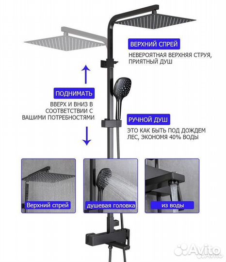 Душевая система со смесителем Gappo G2417-9