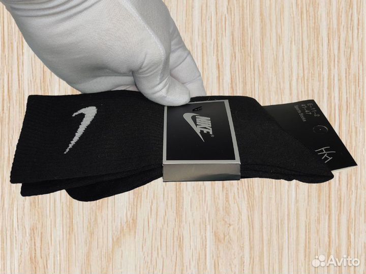 Носки nike высокие черные 3 пары