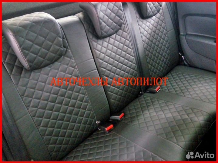 Чехлы Автопилот Renault Logan 2 из экокожи чёрные