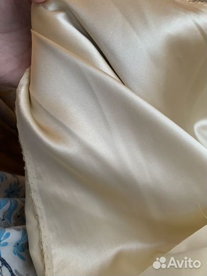 Ткань натуральный шелк италия бежевый