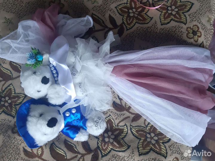 Свадебные украшения на машину бу