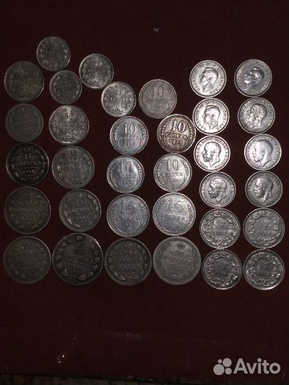 Набор серебрянных монет мира #2,1850-1965 Г. 34шт