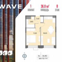 1-к. квартира, 36,8 м², 8/30 эт.