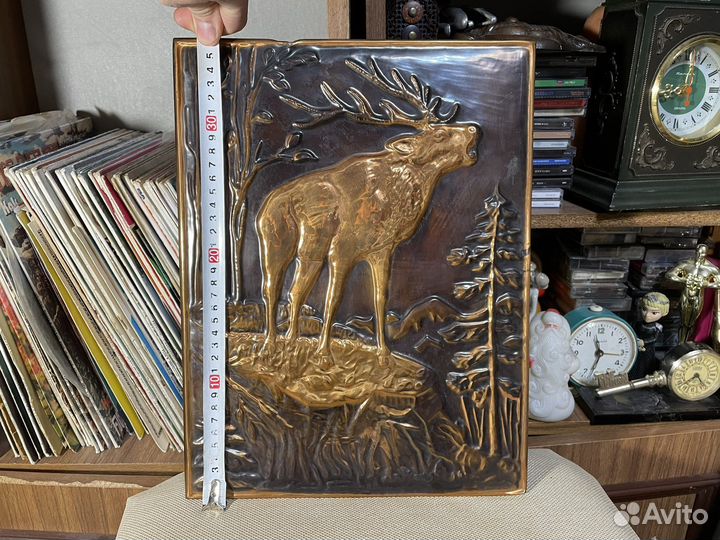 Релкое: «Рев Изюбра» чеканное панно СССР