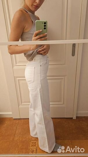 Джинсы zara 34 прямые палаццо