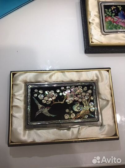 Визитница с перламутром ручной работы