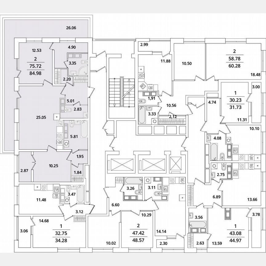 2-к. квартира, 85 м², 19/22 эт.