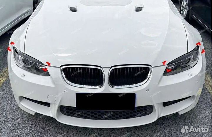 Реснички BMW 3 E90 M3 E92 E93 черный глянец