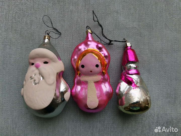 Советские стеклянные ёлочные игрушки СССР