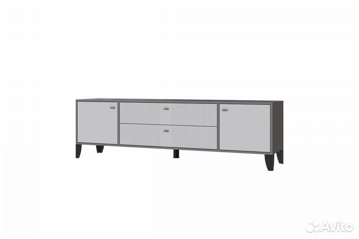 Тумба под тв Парус 10 графит/светло-серый