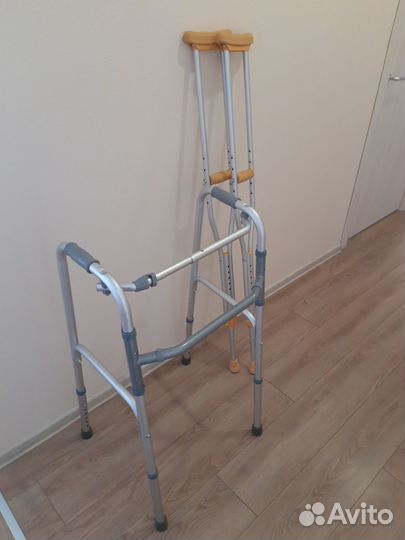 Ходунки для взрослых, костыли подмышечные (2 шт.)