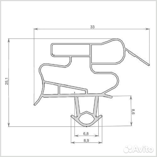 Резинка уплотнитель на дверь холодильника