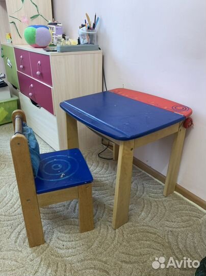 Детский стол и стул im toy из ценных пород дерева