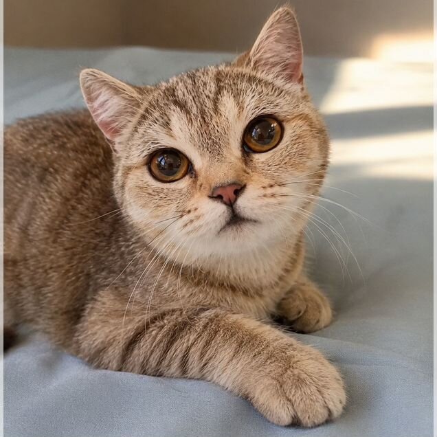 Шотландская прямоухая короткошёрстная, взрослая кошка