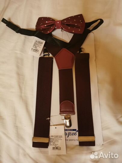 Подтяжки и бабочка Gloria jeans бордо