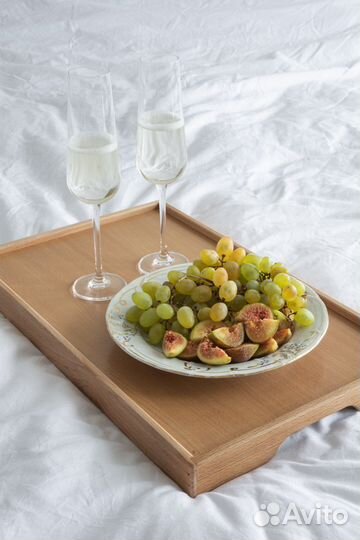 Поднос деревянный прямоугольный с ручками