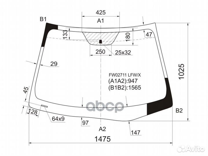 Стекло лобовое hyundai avante/elantra 06-10 FW0