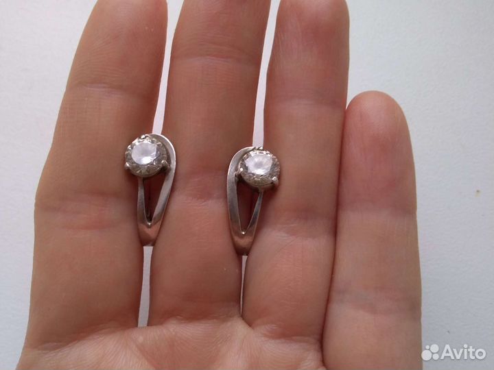 Серьги серебро,фианит